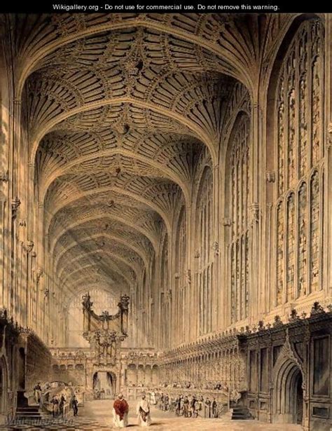 The Interior Of Kings College Chapel Cambridge C1815 Henry Sargent