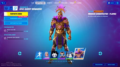 It looks pretty awesome for this season! Fortnite Chapter 2 Season 5: How to Get Menace Undefeated ...
