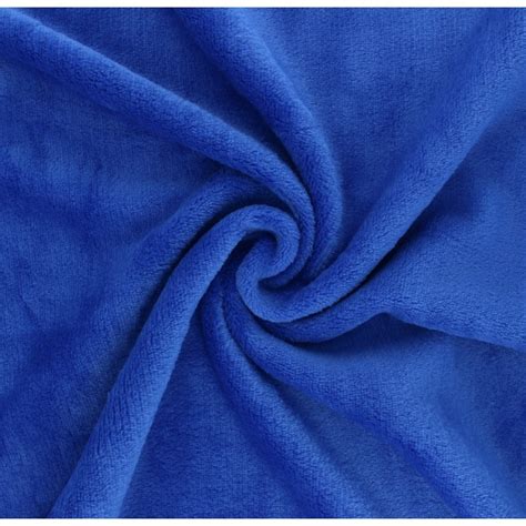 Plain Flannel Fleece Fabric Royal Blue Tout Doux Mpm