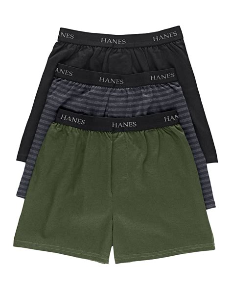 B541c3 Hanes Classic Boys Knit Boxers 3 Pack