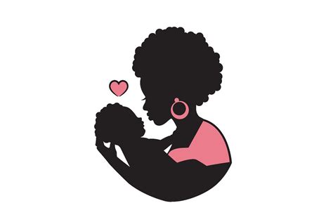 Black Mother With A Baby In Her Arms Custom Designed Graphics