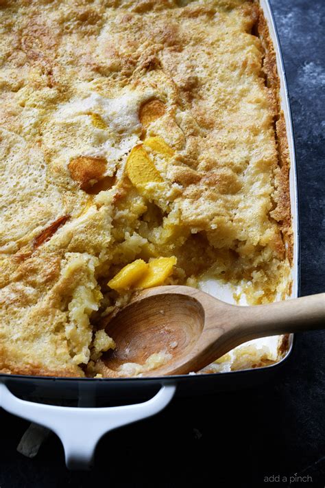 In a heavy bottom pot combine canned peaches with their syrup and one stick of butter. Easy Peach Cobbler Recipe - This easy peach cobbler makes ...