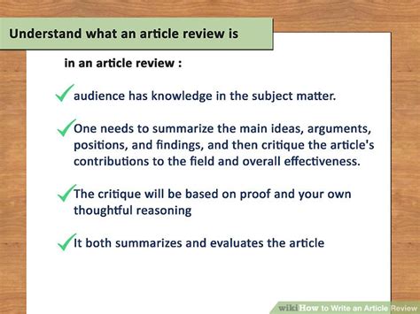 A wikipedia article is a page that has information suitable to be in an encyclopedia. How to Write an Article Review (with Sample Reviews) - wikiHow