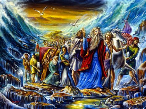 Moses Leads The Exodus From The Egypt Jewish Painting Giclée Etsy Uk