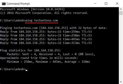 Find Website Ip Address Using Command Prompt In Windows