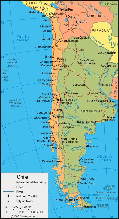 Chile Map And Satellite Image