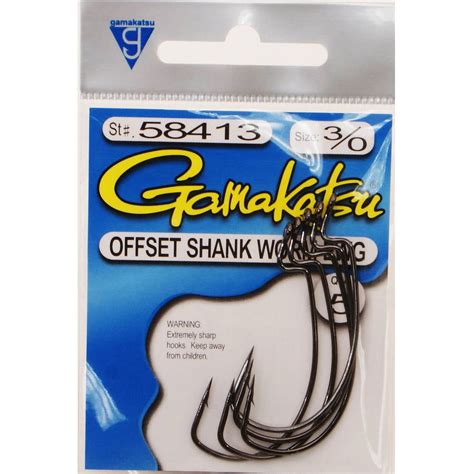 Gamakatsu Extra Wide Gap Offset Shank Worm Hooks Size Blk Pack