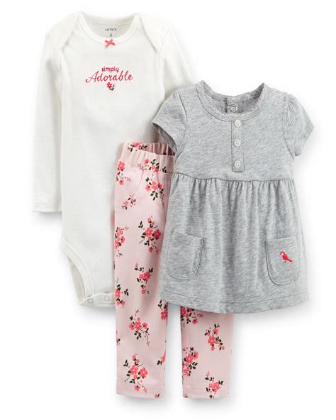 Carters Baby Girls 3 Piece Simply Adorable Pant Set 18 Months