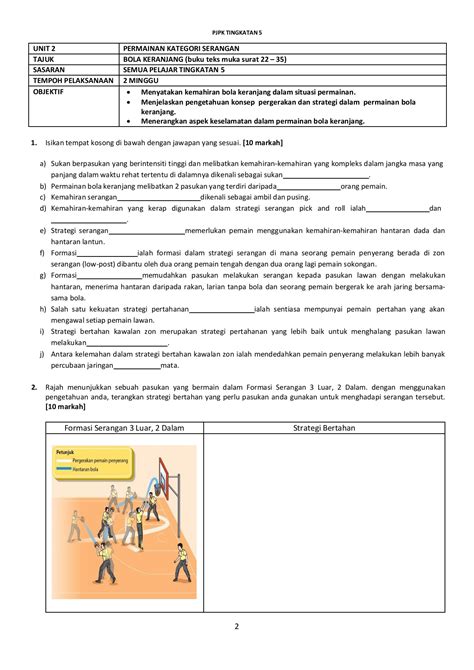 Soalan Pjpk Tingkatan 2 Latihan Pengukuhan Pjpk Tingkatan 3 Worksheet