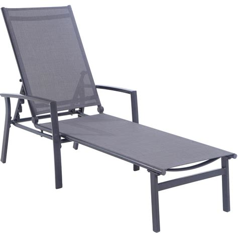 Hanover Naples Aluminum Adjustable Outdoor Chaise Lounge In Gray