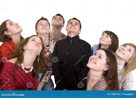 Big Group Of People Looking Up Stock Photography Image 11006122