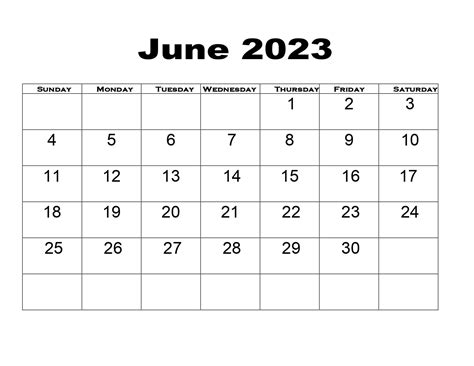 Free Download June 2023 Printable Calendar Pdf With Holiday Templates