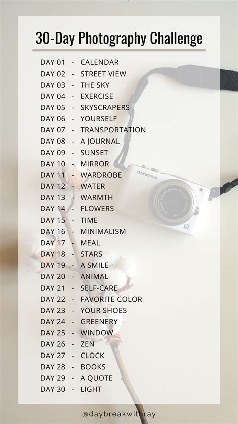 30 Day Photography Challenge To Boost Your Creativity