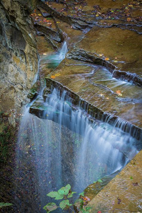 Rocky Ledges With Waterfall In Clifty Photograph By Anna Miller Fine