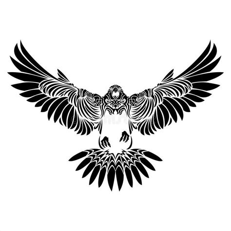 Photo About Falcon Silhouette Art Style Tattoo Vector Bird