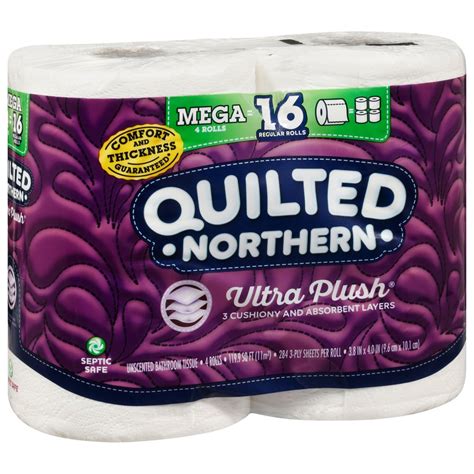 Ultra Plush Double Toilet Paper Rolls Quilted Northern 4 Ct Delivery
