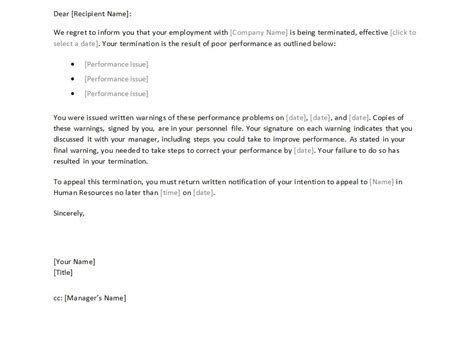 Letter To Inform Staff Of Employee Termination Database Letter