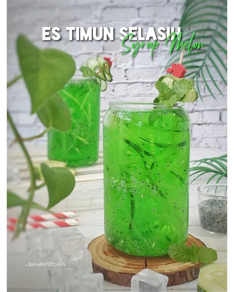 Resep Es Timun Selasih Syrup Melon Dari Jeehankitchen