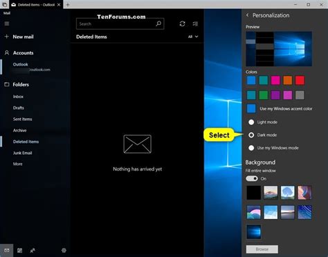 Change To Light Or Dark Theme For Mail And Calendar App In Windows 10