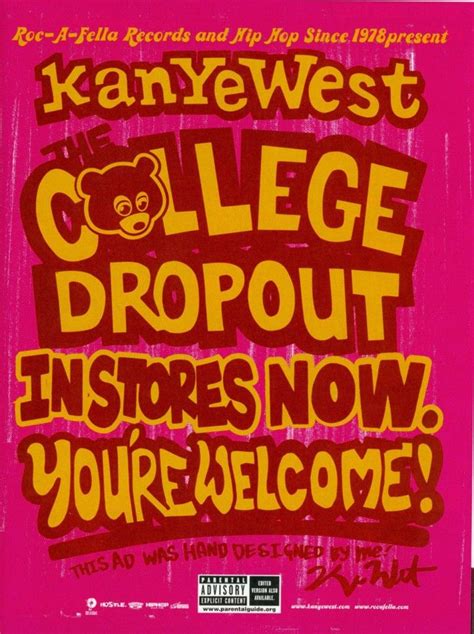 The College Dropout Poster By Kanye West Via Pitchfork Picture