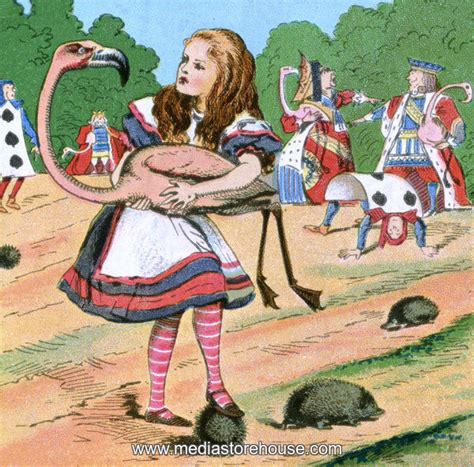 Alice In Wonderland Alice At The Croquet Game With Flamingo Mallet