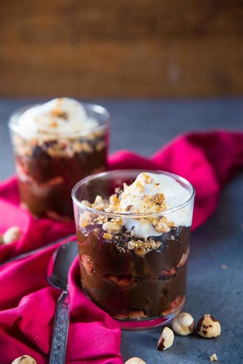 Fold chocolate mixture gently into egg whites, then fold in cream until no streaks remain. Chocolate Hazelnut Trifle - The Flavor Bender