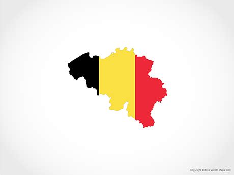 The national flag of belgium was officially adopted on january 23, 1831. Vector Map of Belgium - Flag | Free Vector Maps