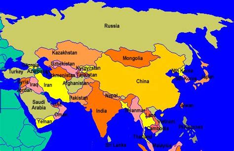 Asya Haritası Ülkeler Mosop