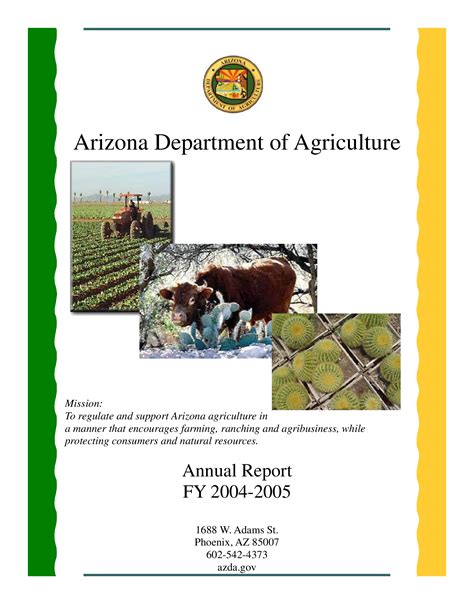 Annual Report Of The Arizona Department Of Agriculture 2005 Arizona