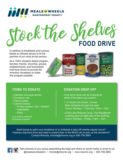 Stock The Shelves Meals On Wheels Montgomery County Food Drive