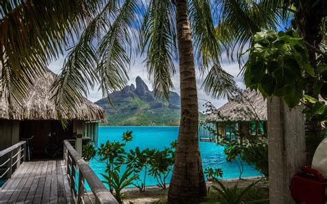 4557090 Sea Bora Bora Tropical Summer Mountains