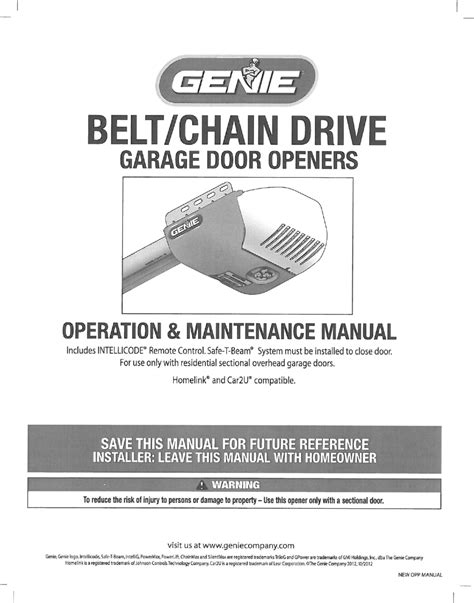 Genie Garage Door Openers Manual