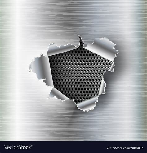 Ragged Hole Torn In Ripped Steel Royalty Free Vector Image