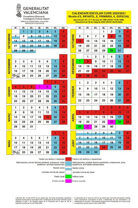 Cosas De Mi Cole Calendari Escolar Per Al Curs Acadèmic 2021 202