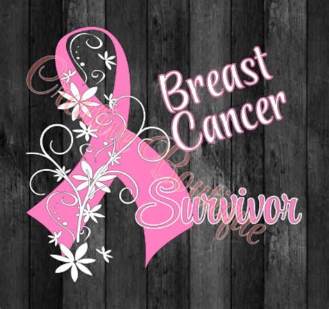 breast cancer survivor awareness ribbon month pink svg file etsy