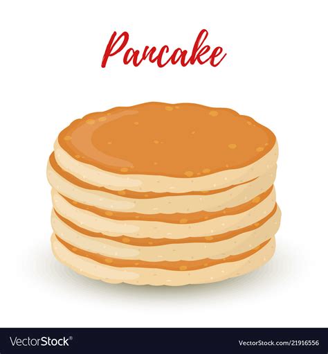Cartoon Pile Of Pancakes Homemade Dessert Vector Image