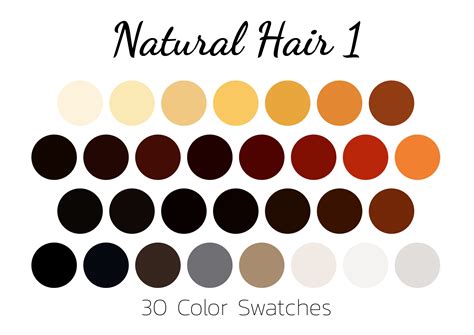 Natural Hair 1 Color Swatches Color Palette Ipad Etsy