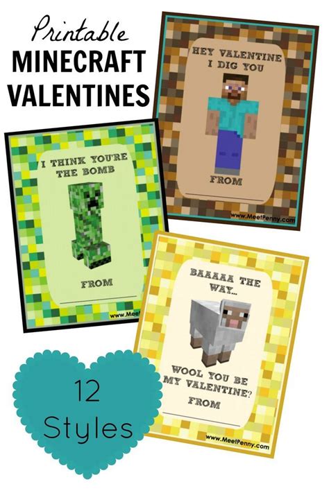 Maybe you would like to learn more about one of these? Free Printable Minecraft Valentines Day Cards | Valentine day cards, Valentines for kids ...
