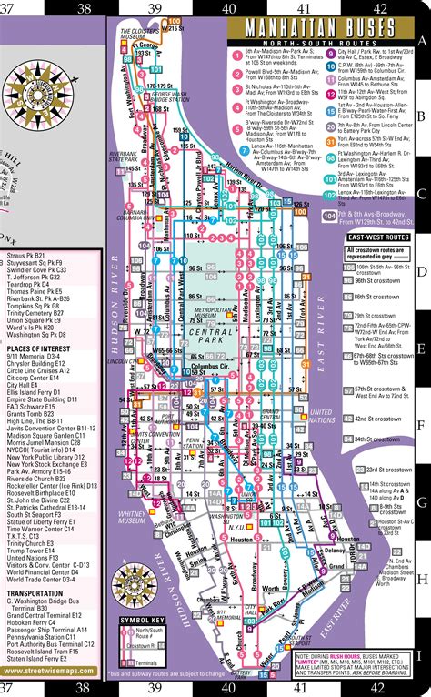 Large Detailed Subway Map Of Manhattan Manhattan Larg