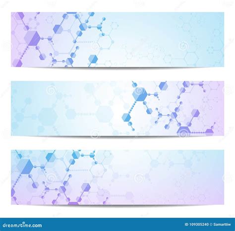 Set Of Modern Scientific Banners Stock Vector Illustration Of