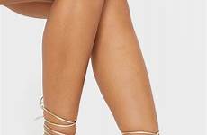 gold block strap heel strappy ankle clear sandal tie
