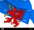3D Flag of the Pomerania. Close Up Stock Photo - Alamy