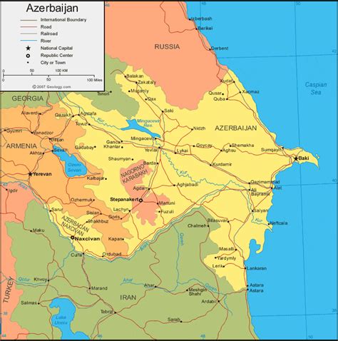 Azerbaijan Map And Satellite Image