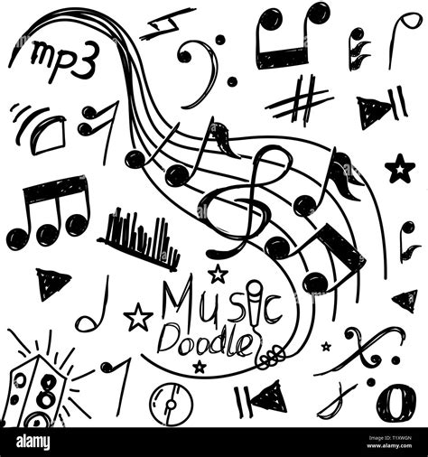 Set Of Music Doodle Vector Stock Photo Alamy