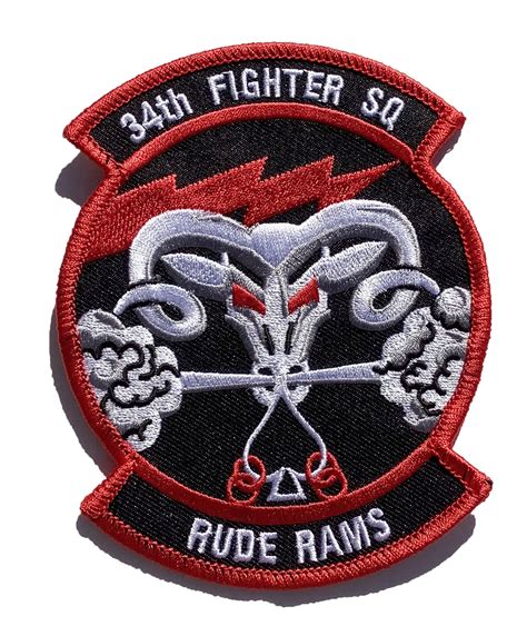 34th Fighter Squadron Rude Rams Patch Sew On Squadron Nostalgia