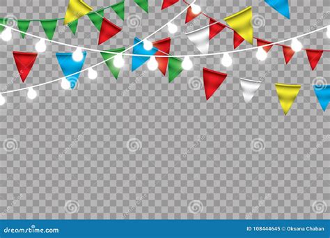 Rainbow Bunting Banner Garland Isolated On White Background Vector