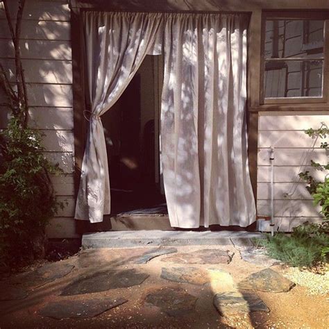 Diy Drop Cloth Outdoor Curtains In The Backyard Cottage Outdoor
