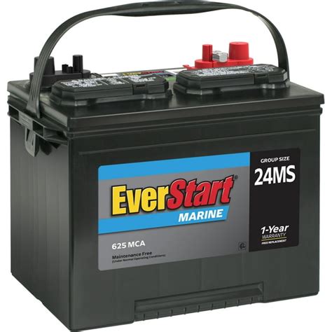 Everstart Lead Acid Marine Starting Battery Group Size 24ms 12 Volt
