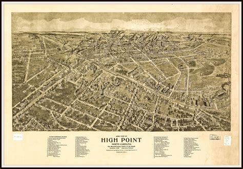 High Point Nc Panoramic Map Vintage Map Vintage Map Art Etsy High