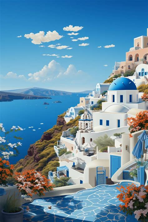 Santorini Serenity Midjourney 6 Image Full Prompt Promptalot